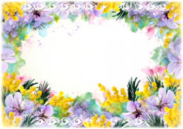 flowers & Floral frame free transparent png image.