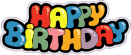 words phrases & Happy Birthday free transparent png image.