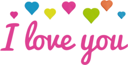 words phrases & I love you free transparent png image.