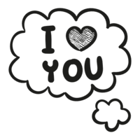 words phrases & I love you free transparent png image.