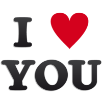 words phrases & I love you free transparent png image.