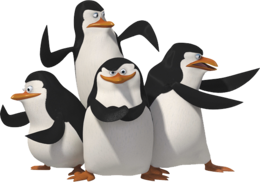 heroes & Madagascar penguins free transparent png image.