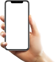 electronics & Phone in hand free transparent png image.