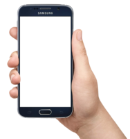 electronics & Phone in hand free transparent png image.