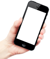 electronics & Phone in hand free transparent png image.