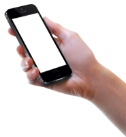 electronics & Phone in hand free transparent png image.