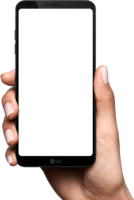 electronics & Phone in hand free transparent png image.