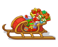 holidays&Santa sleigh png image.