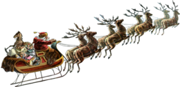 holidays & Santa sleigh free transparent png image.