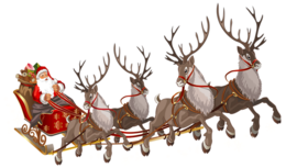 holidays & Santa sleigh free transparent png image.