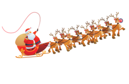 holidays & Santa sleigh free transparent png image.