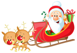 holidays & Santa sleigh free transparent png image.