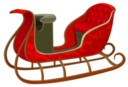 holidays & Santa sleigh free transparent png image.