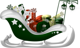 holidays & Santa sleigh free transparent png image.