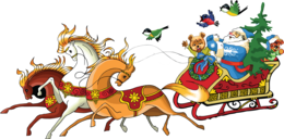 holidays & Santa sleigh free transparent png image.