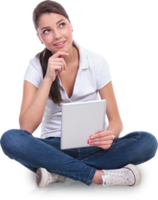 people & thinking woman free transparent png image.